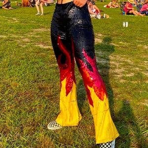 Nasty Gal Flame Sequin Pants ❤️‍🔥
